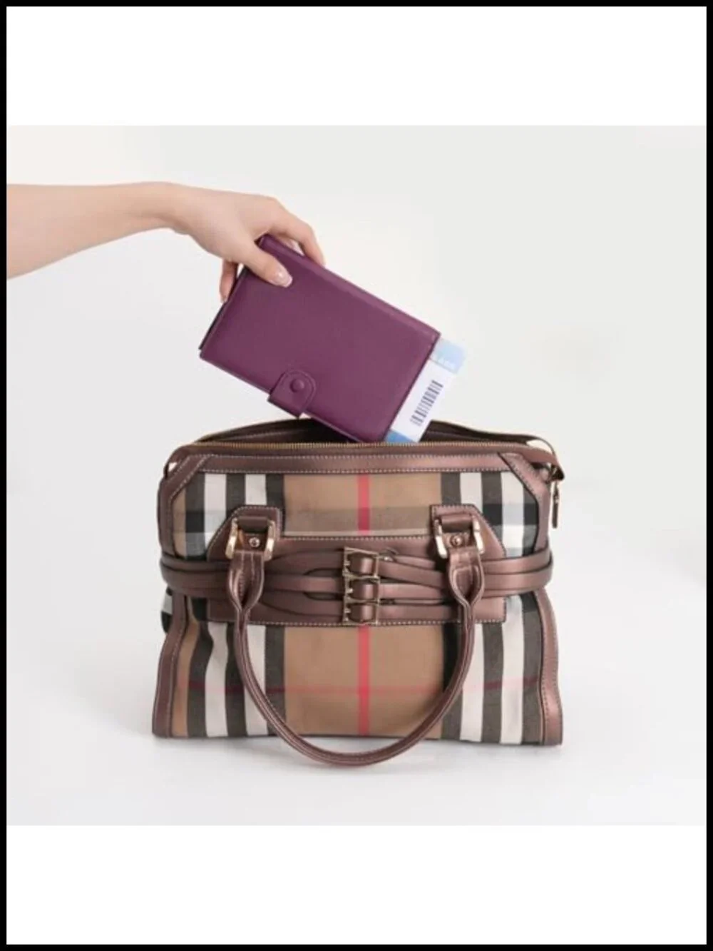 Genuine Leather Passport Cover RFID Blocking Travel Wallet with Zipper Pocket